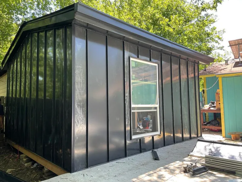 Black standing seam metal wall panels for Metal Roof Installation in Dublin